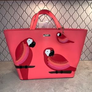 ♠️Kate Spade Parrot Tote Purse and key chain ♠️